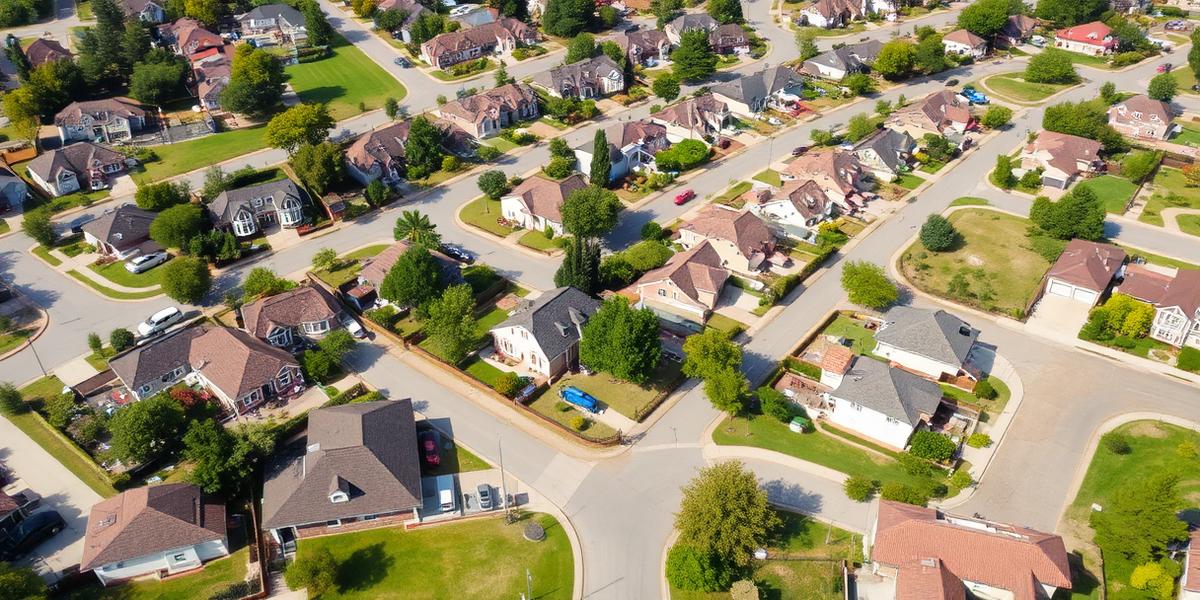 Service coverage area showing suburban neighborhood